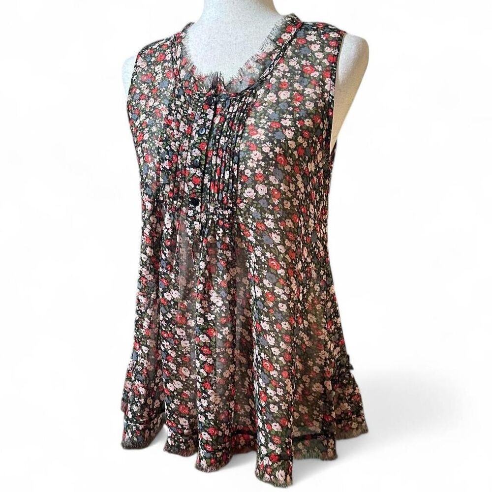 90s Myth NYC Boho Whimsigoth Sheer Henley Layerable Tank Top